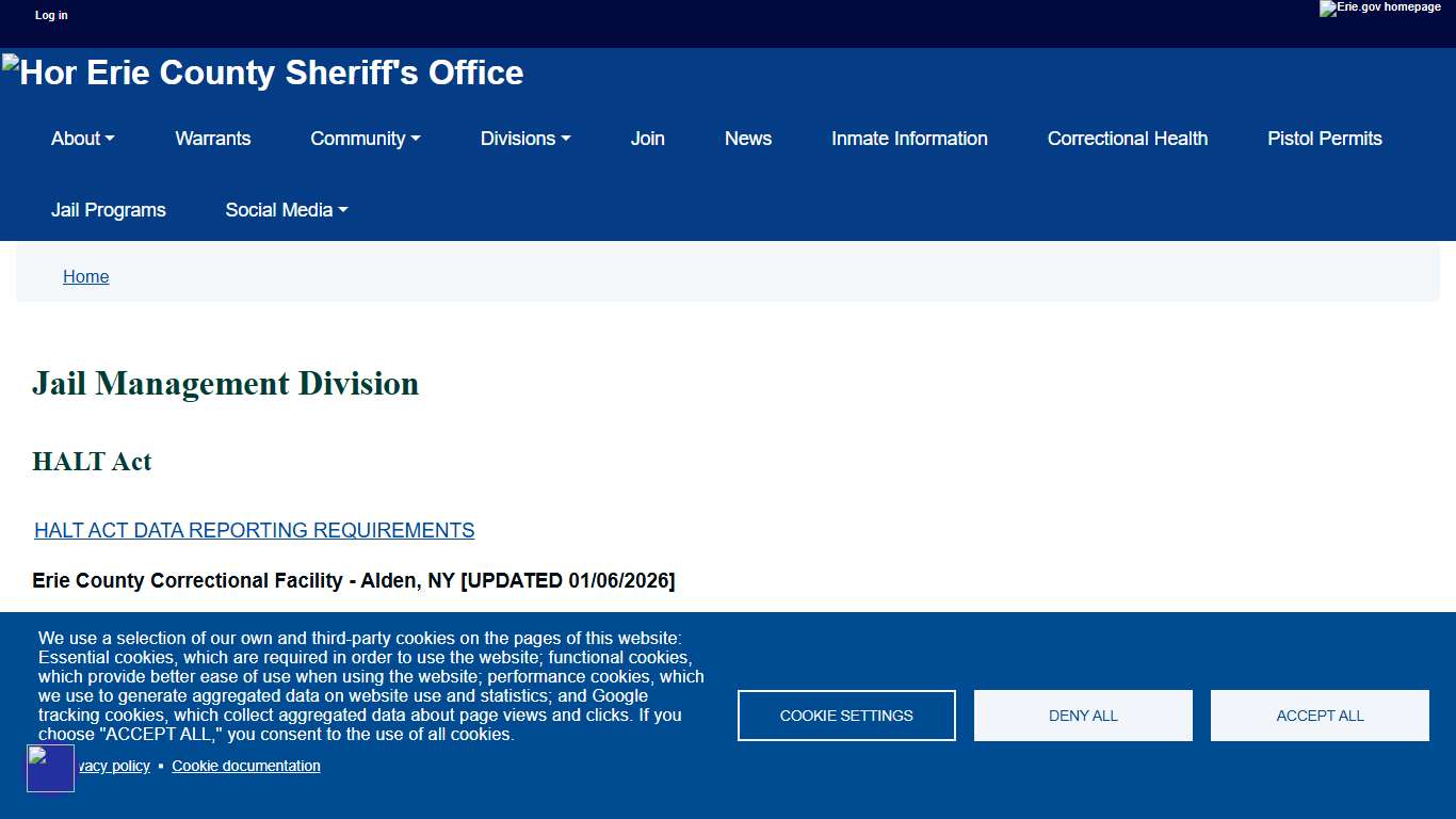 Jail Management Division Erie County Sheriff's Office